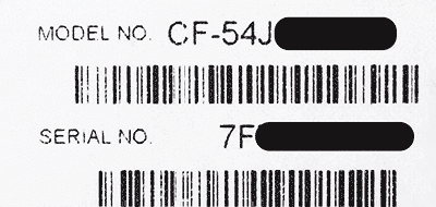 FZ-55 / CF54 Modellnummer und Seriennummer